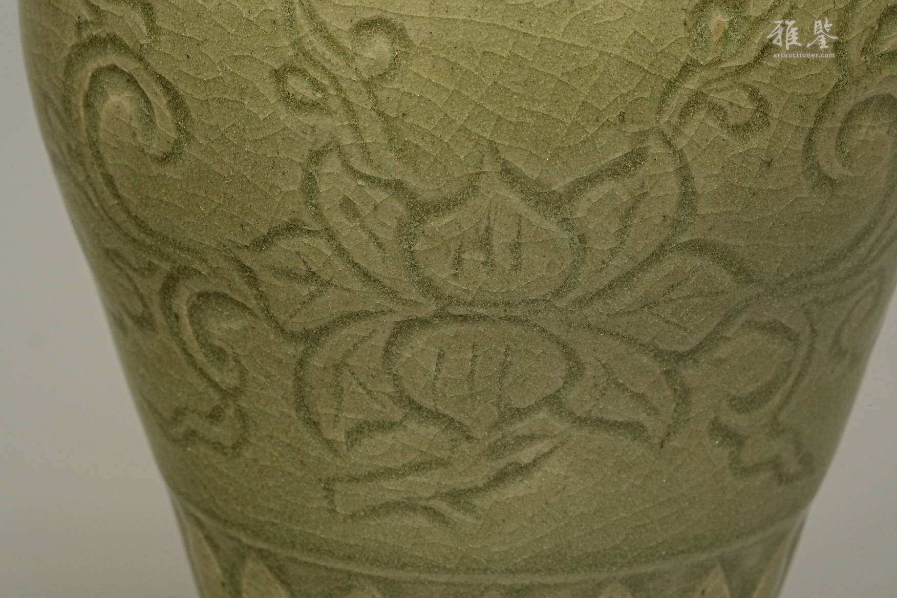 明 天龙寺龙泉青瓷梅瓶 日本桐箱附 本物保证